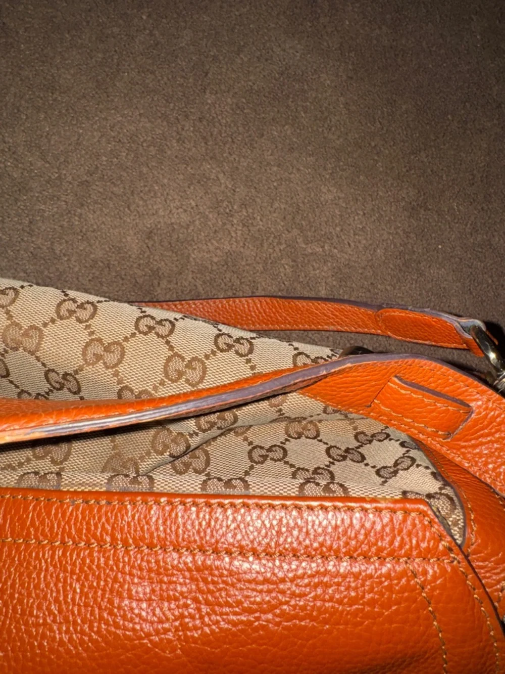 Gucci Tan-Brown GG Canvas Crossbody with Tassel Detail - Picture 13 of 14